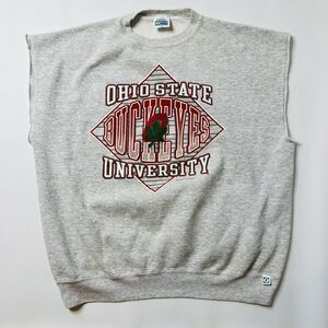Vintage Ohio State Buckeyes Discus Athletic 90s Crewneck Muscle Sweatshirt 2XL